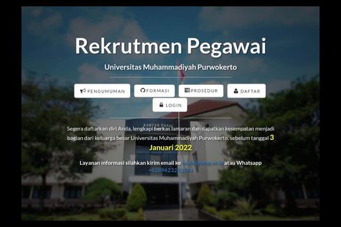 Daftar Lowongan Kerja Dosen dan Staf di UM Purwokerto