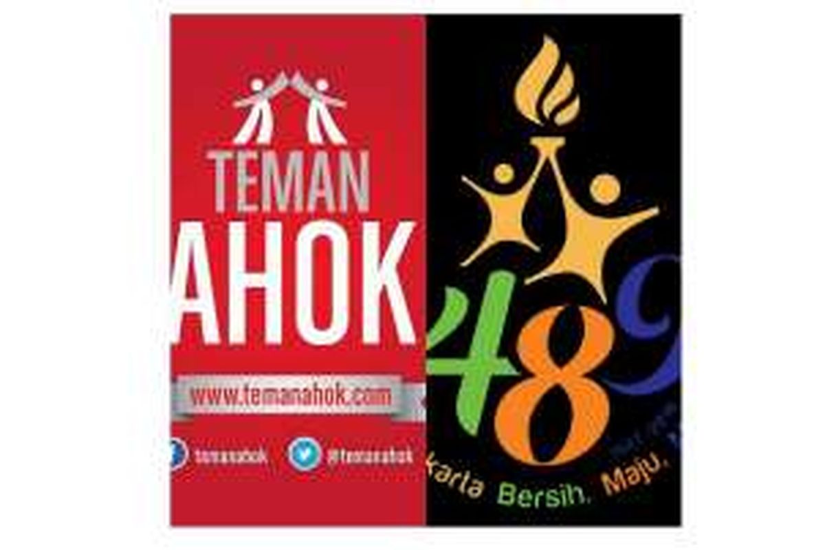 Logo Teman Ahok dan logo HUT ke-489 DKI Jakarta 