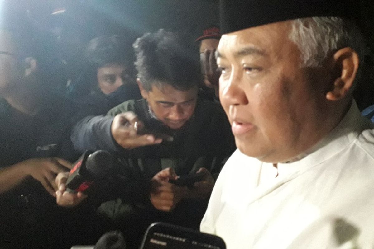 Mantan Ketua PP Muhammadiyah Din Syamsuddin saat melayat ke rumah duka Presiden ketiga Habibie di kawasan Patra Kuningan, Rabu (11/9/2019).