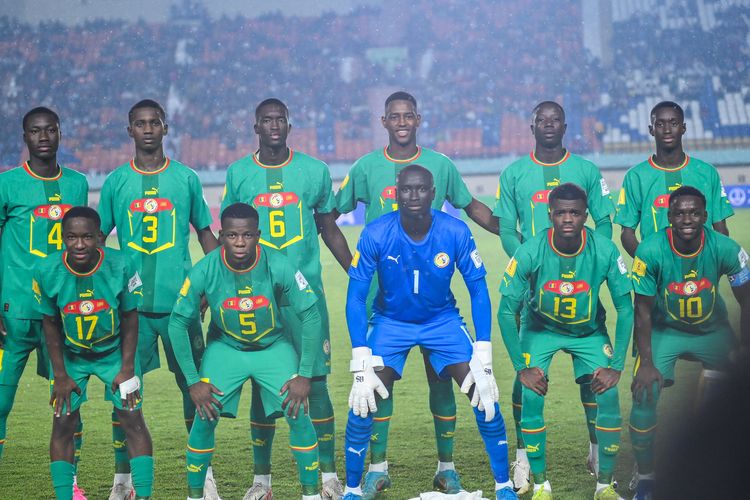 Starting Timnas Senegal U17 pada laga pertama Grup D Piala Dunia U17 2023 Indonesia di Stadion Si Jalak Harupat, Soreang, Kabupaten Bandung. 