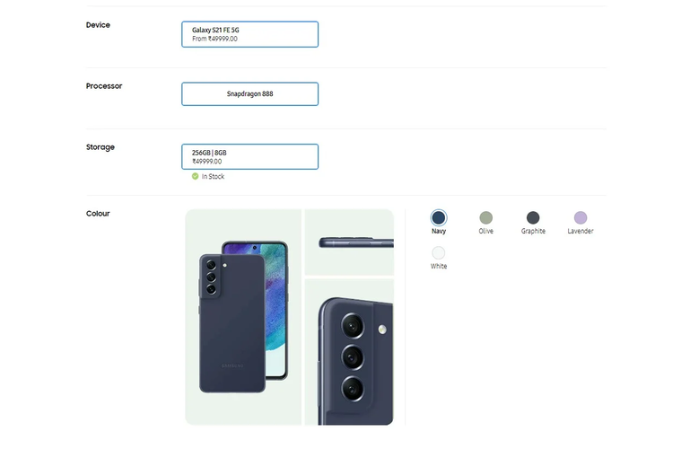 Samsung S21 FE meluncur dengan chipset versi baru, yakni Snapdragon 888 di India.