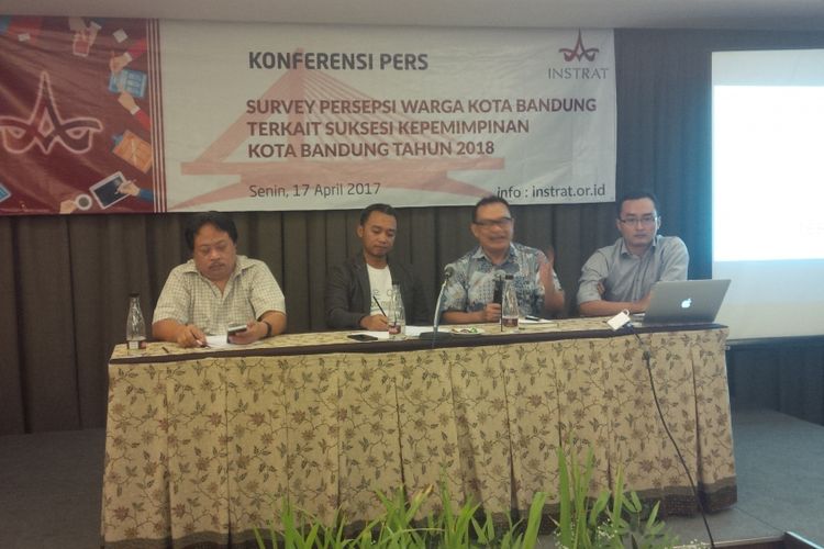 Indonesia Strategic Institute (Instrat), merilis hasil survey terhadap persepsi Warga Kota Bandung terkait Suksesi Kepemimpinan Kota Bandung 2018. ‎