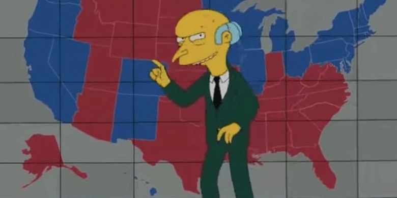 The US Presidential Election 2020 Predicted The Simpsons 2012 Edition, The Map Is Very Similar