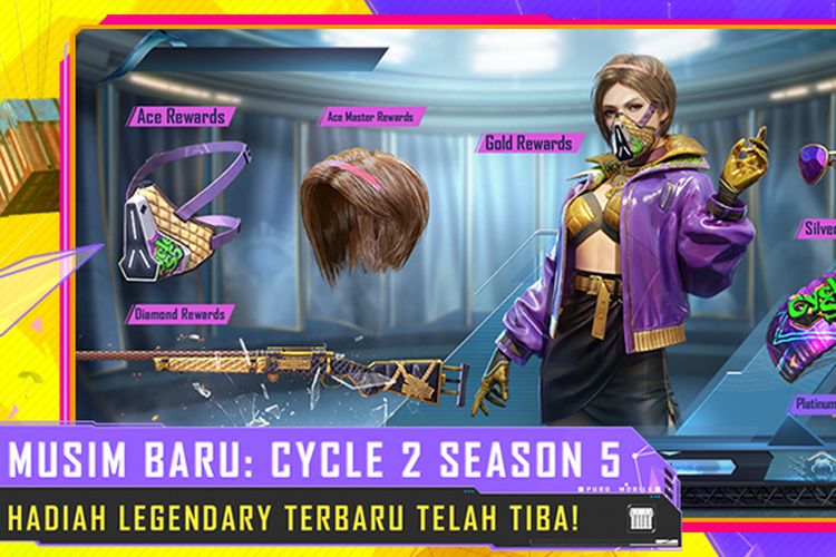 Rangkaian hadiah yang bisa didapat melalui PUBG Mobile Season 5 Cycle 2.