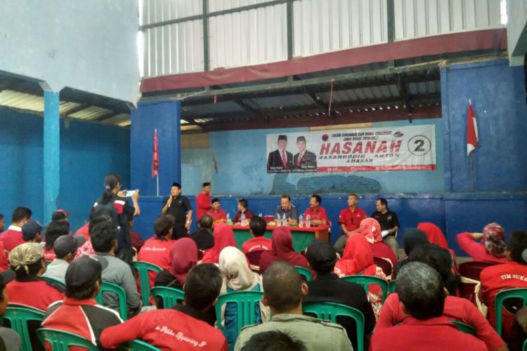 Konsolidasi pemenangan pasangan calon gubernur dan wakil gubernur Jawa Barat Tubagus Hasanudin - Anton Charliyan (Hasanah) di Sukabumi.