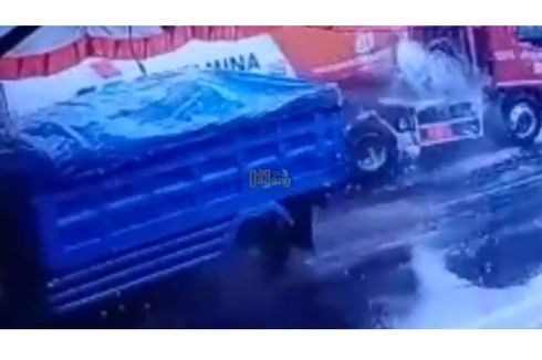 Viral, Video Dump Truk Senggol Truk Tangki Pertamina hingga BBM Tumpah ke Jalan