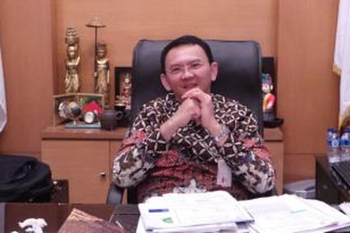 Gubernur DKI Jakarta Basuki Tjahaja Purnama, di Balai Kota, Jumat (10/4/2015). 