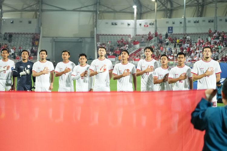 Skuad Timnas U23 Indonesia dalam pertandingan perempat final Piala Asia U23 melawan Korea Selatan, Kamis (25/4/2024) atau Jumat dini hari WIB. 