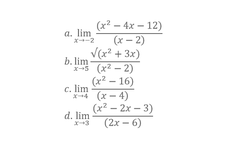 Menentukan Nilai dari Limit x menuju 2 dari (x²-4x-12) /(x-2)