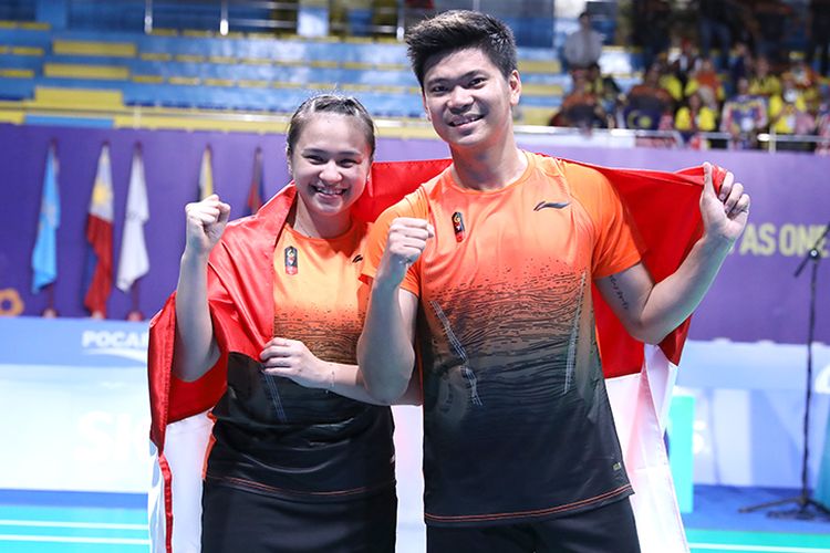 Ganda campuran Indonesia, Praveen Jordan/Melati Daeva Oktavianti, menyabet medali emas SEA Games 2019.