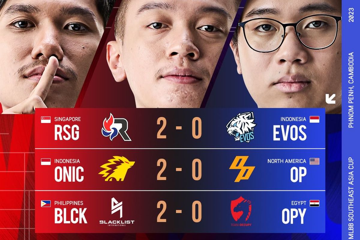 Hasil pertandingan kedua Evos Legends dan Onic Esports di babak Group Stage MSC 2023.