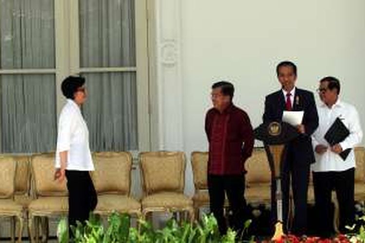 Sri Mulyani saat diperkenalkan Presiden Joko Widodo sebagai Menteri Keuangan di Istana Negara, Jakarta Pusat, Rabu (27/7/2016). 