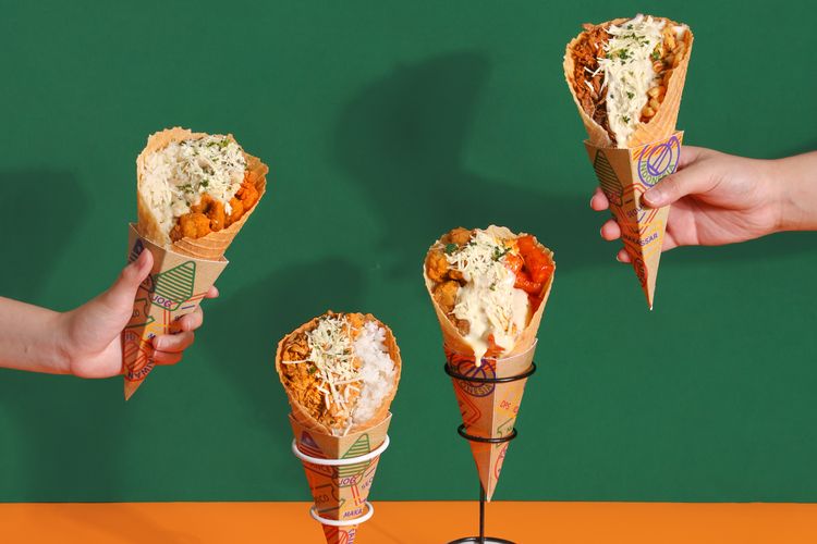 Menu waffle cone K-JU by Prochiz yang diluncurkan pada Selasa (18 1 2022). 