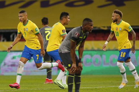 Hasil Kualifikasi Piala Dunia: Brasil Menang berkat Gol Richarlison dan Neymar