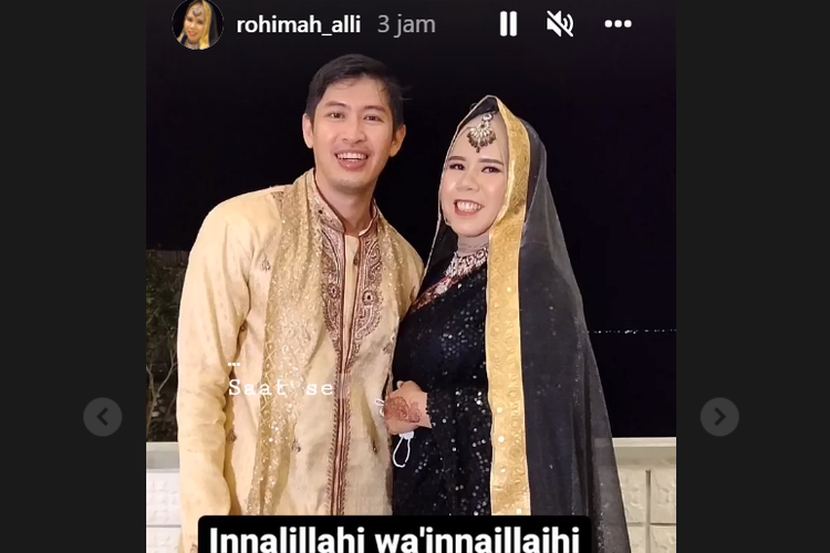 Kekasih Rohimah, Rommi, meninggal dunia. Kabar tersebut disampaikan melalui Instagram Story Rohimah.