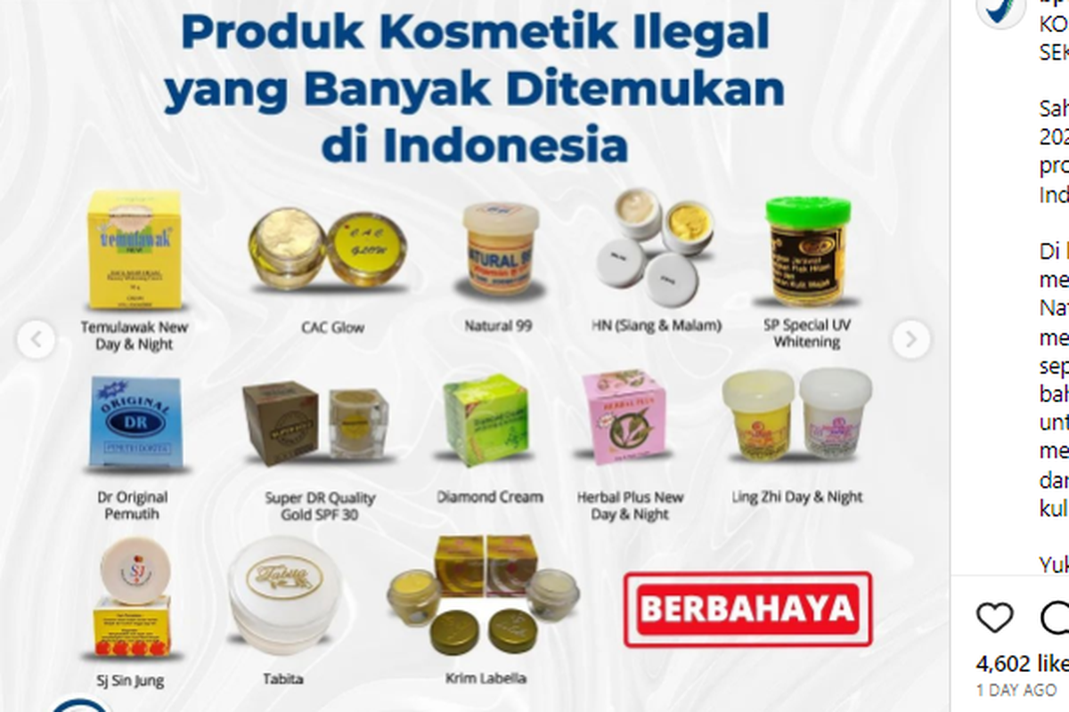 Daftar 13 produk kosmetik ilegal menurut BPOM, mengandung zat berbahaya seperti merkuri