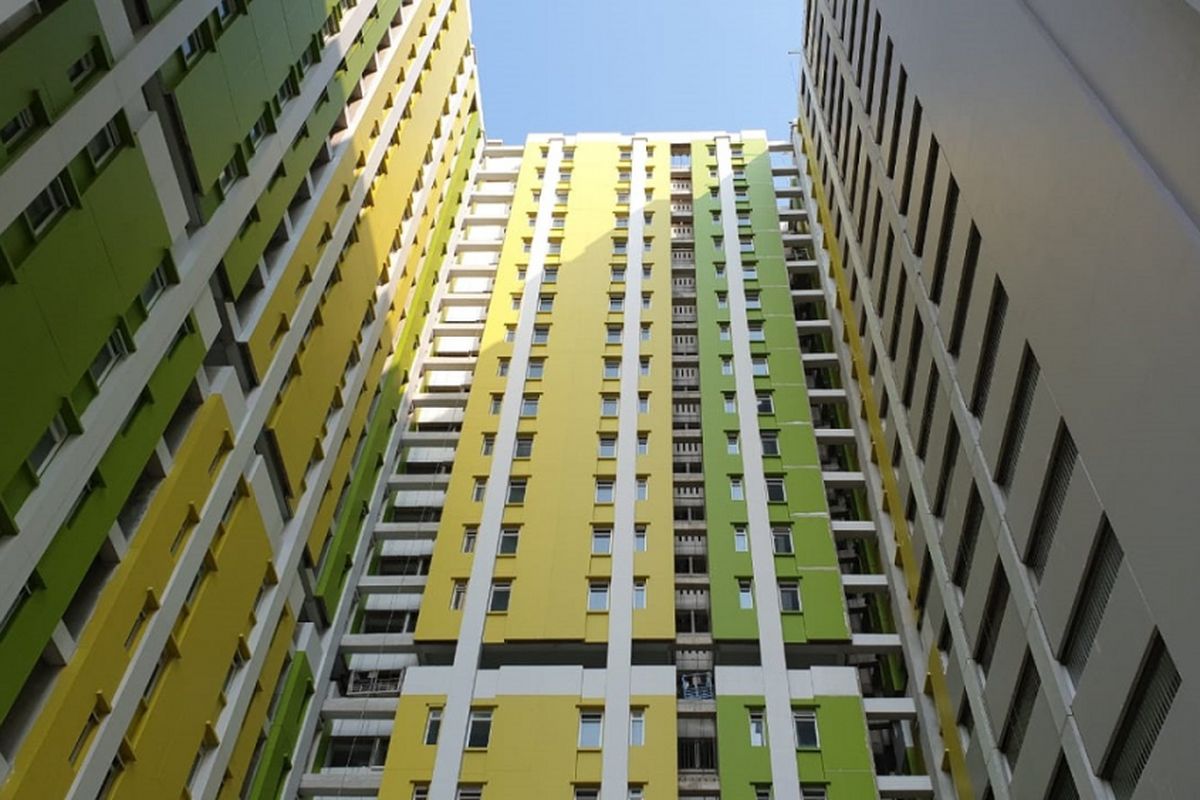 Rumah Susun Sederhana Sewa (Rusunawa) Pasar Rumput di Jakarta.