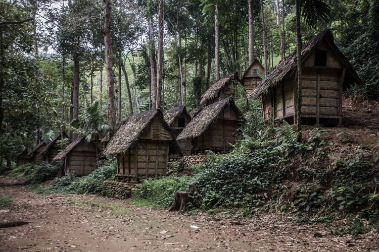 Leuwit atau lumbung padi di Kampung Gajeboh, Desa Kanekes, Lebak, Banten, Selasa (1/3/2016). Bertani menjadi salah satu mata pencaharian orang Baduy.