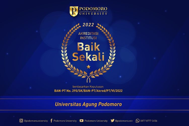 Ilustrasi akreditasi Baik Sekali  dari BAN-PT yang diraih Universitas Agung Podomoro.