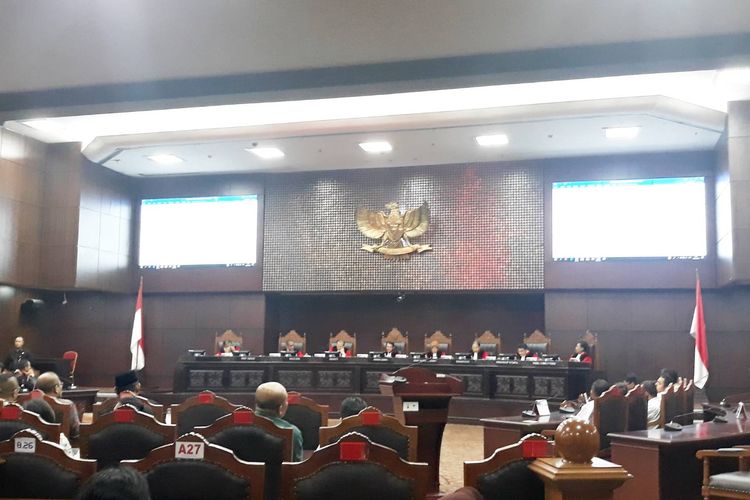 Sidang pembacaan putusan pengujian undang-undang di Gedung MK, Jakarta Pusat, Rabu (26/2/2020).