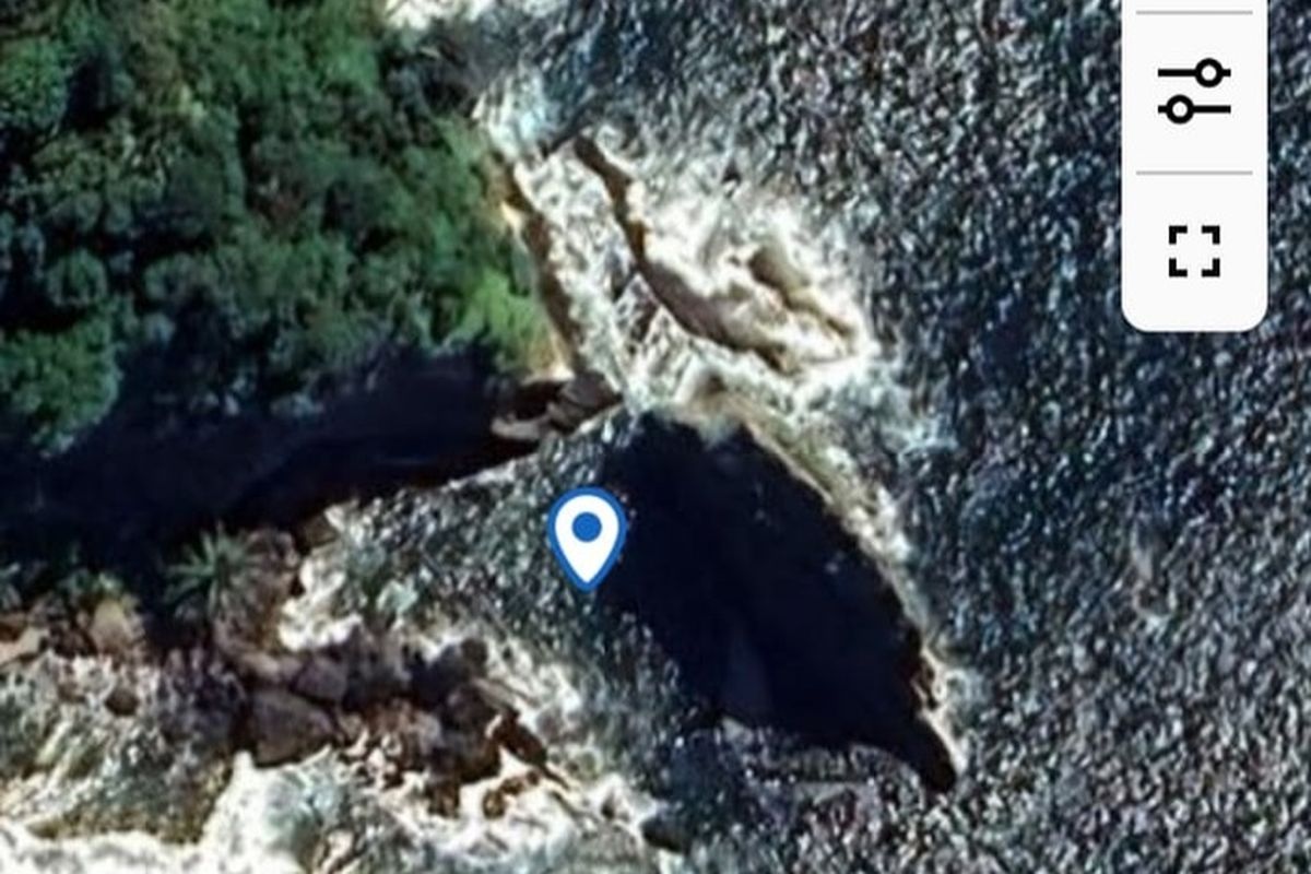 Titik awal kedua korban hilang, di perairan Batu Bodas Pantai Timur Pangandaran.