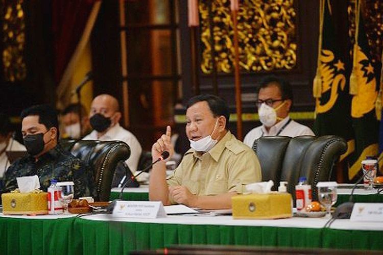 Menteri Pertahanan (Menhan) Prabowo Subianto memimpin rapat pleno KKIP Tahun 2021