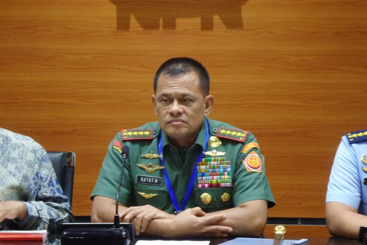 Panglima TNI Jenderal Gatot Nurmantyo di Gedung KPK Jakarta, Jumat (26/5/2017).