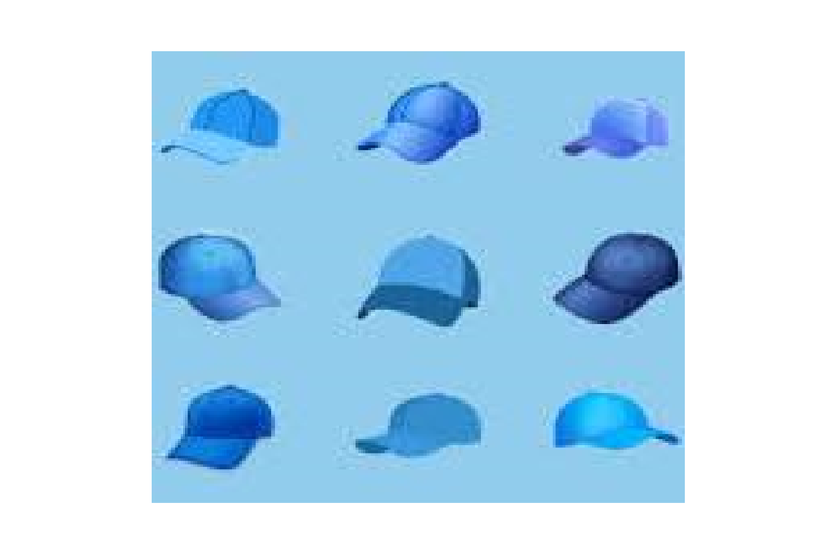 Ilustrasi emoji topi biru.