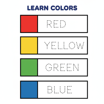 Worksheet TK Mengenal Warna dan Menulis Nama Warna
