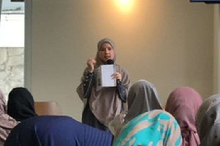 Natasha Rizky di Semesta Buku, Kompas Gramedia, Palmerah Barat, Jakarta Pusat, Kamis (7/12/2023).