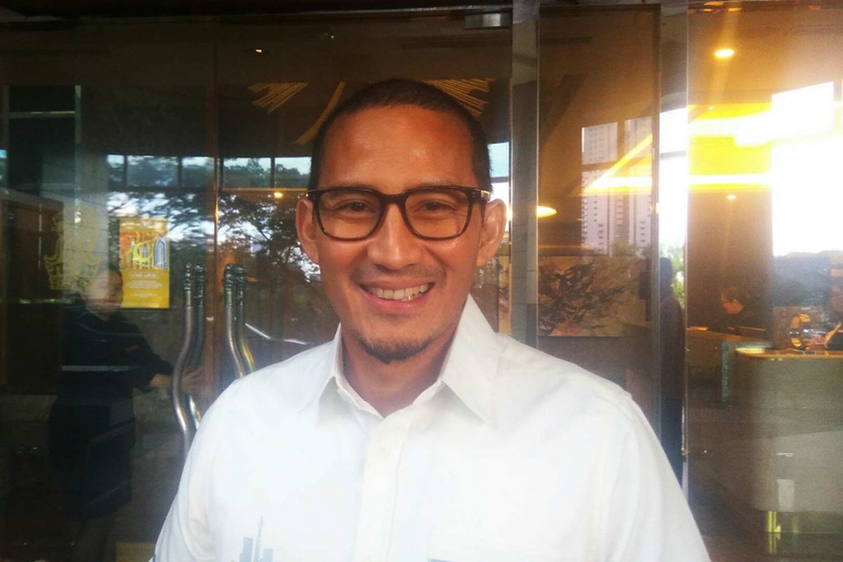 Wakil gubernur terpilih DKI Jakarta Sandiaga Uno di  Pacific Place, Jakarta Selatan, Jumat (16/6/2017).