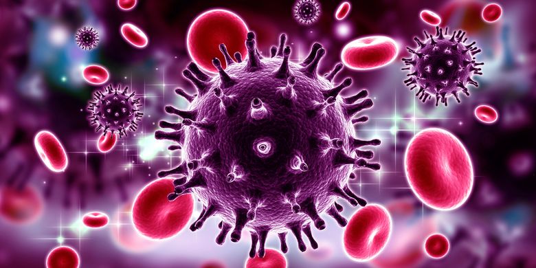 Ilustrasi virus penyebab HIV/AIDS