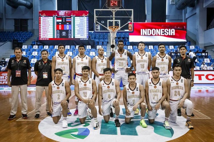 Skuad tim nasional bola basket Indonesia pada Kualifikasi FIBA Asia Cup 2021.