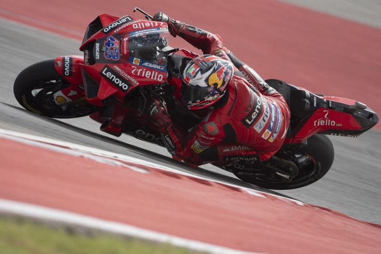 Jack Miller saat berlaga di MotoGP Amerika 2021.   Mirco Lazzari gp/Getty Images/AFP (Photo by Mirco Lazzari gp / GETTY IMAGES NORTH AMERICA / Getty Images via AFP)