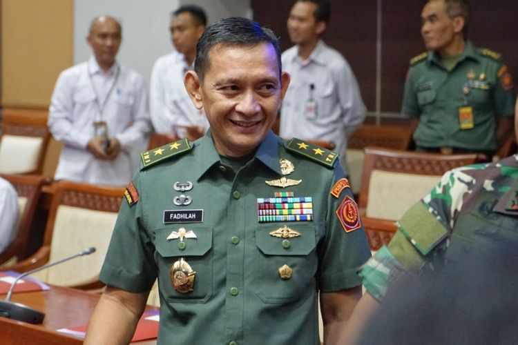 Kepala Pusat Penerangan (Kapuspen) Mabes TNI Mayjen Sabrar Fadhilah di Kompleks Parlemen, Senayan, Jakarta, Kamis (24/5/2018).