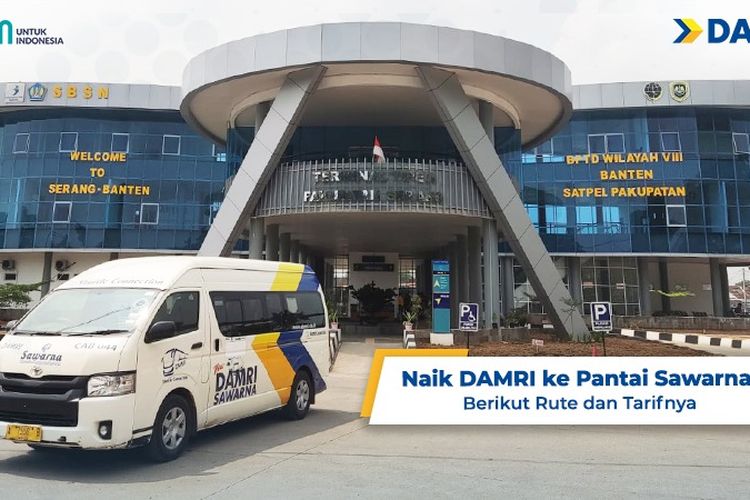 Harga tiket dan jadwal, DAMRI Stasiun Rangkasbitung-Pantai Sawarna PP