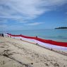 Pemuda Halmahera Tengah Bentangkan Bendera Merah Putih 80 Meter di Pulau Terpencil