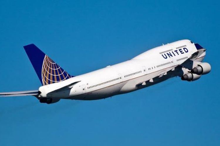 Sebuah pesawat terbang milik maskapai United Airlines.