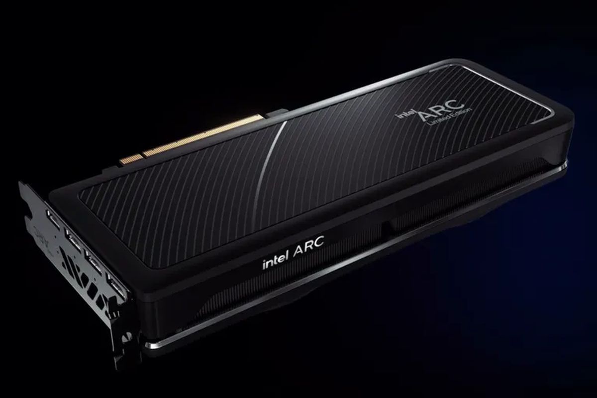 Ilustrasi GPU desktop Intel Arc A-Series.