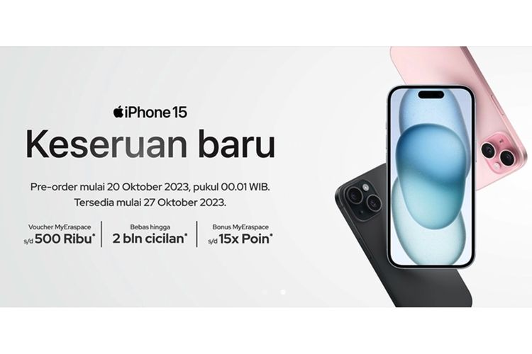 Jadwal pre order iPhone 15 di Indonesia pada salah satu distributor resmi.