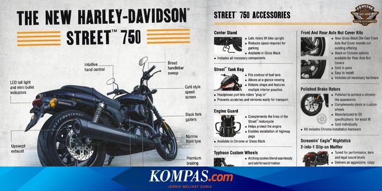 Aksesori Orisinal Harley Davidson Street 750