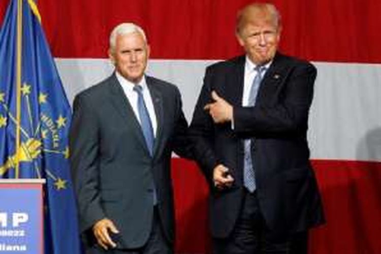 Calon Presiden  Partai Republik Donald Trump dan Cawapres Mike Pence 
