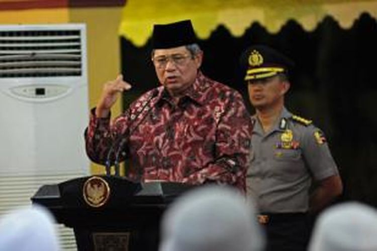 Presiden SBY saat bersilaturrahim dengan para tokoh masyarakat dan tokoh agama di Kabupaten Sumenep, Rabu (4/12/2013).