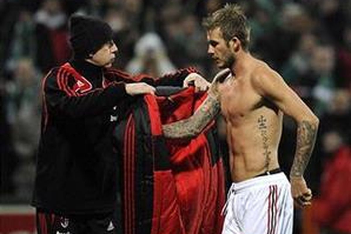 Gelandang AC Milan, David Beckham.