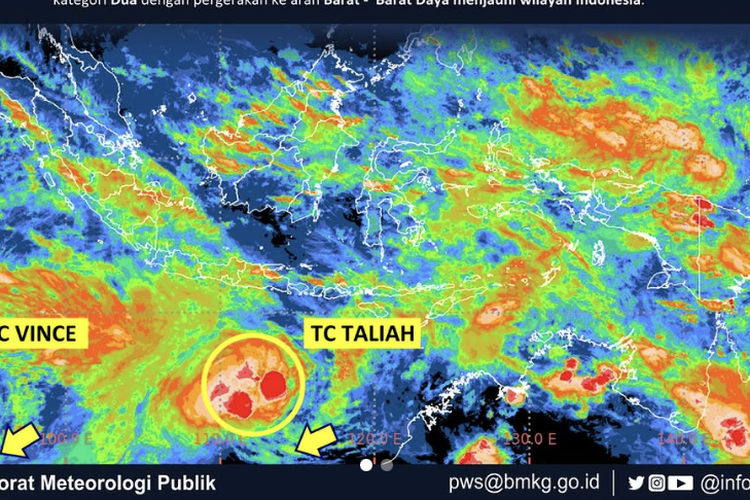 Siklon Tropis Vince dan Siklon Tropis Taliah terdeteksi di Indonesia. Apa dampaknya?