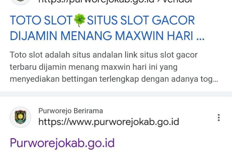 Tangkapan layar website Pemkab Purworejo 
