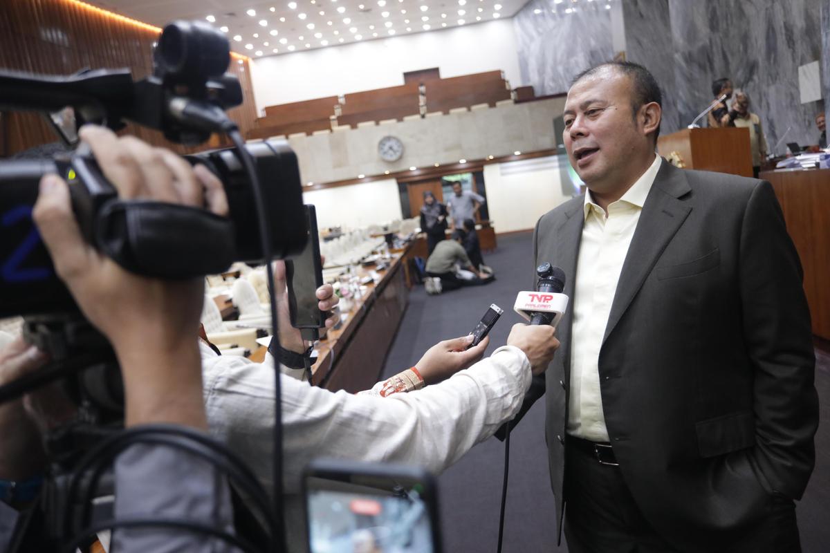 Ketua Tim Pengawas (Timwas) Haji DPR RI Cucun Ahmad Syamsurijal usai penyelenggaraan rapat evaluasi internal di Gedung Nusantara, DPR RI, Senayan, Jakarta, Selasa (8/7/2025). 