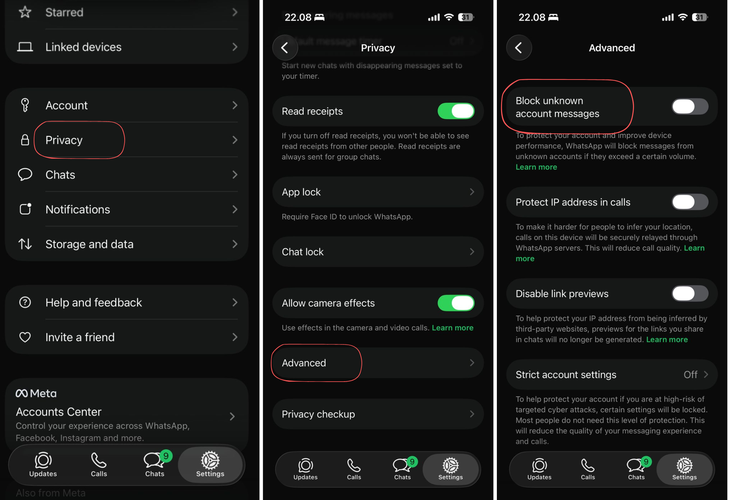Ilustrasi cara blokir nomor tak dikenal di wa