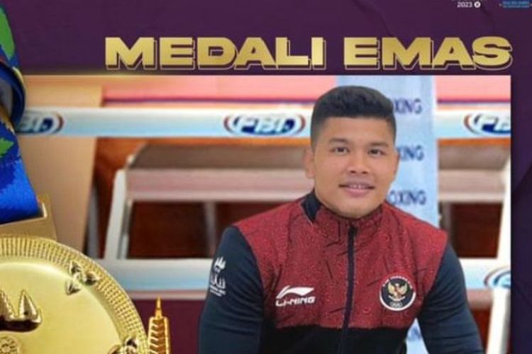 Atlet dari Sumatera Barat Randa Riandes berhasil meraih medali emas dari cabang gulat bebas kelas 79 kilogram.