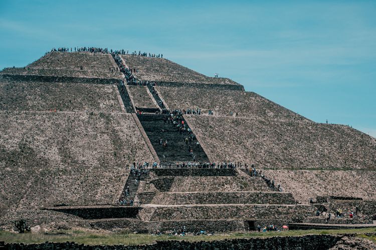 Salah satu bangunan di situs bersejarah Teotihuacan di Meksiko.